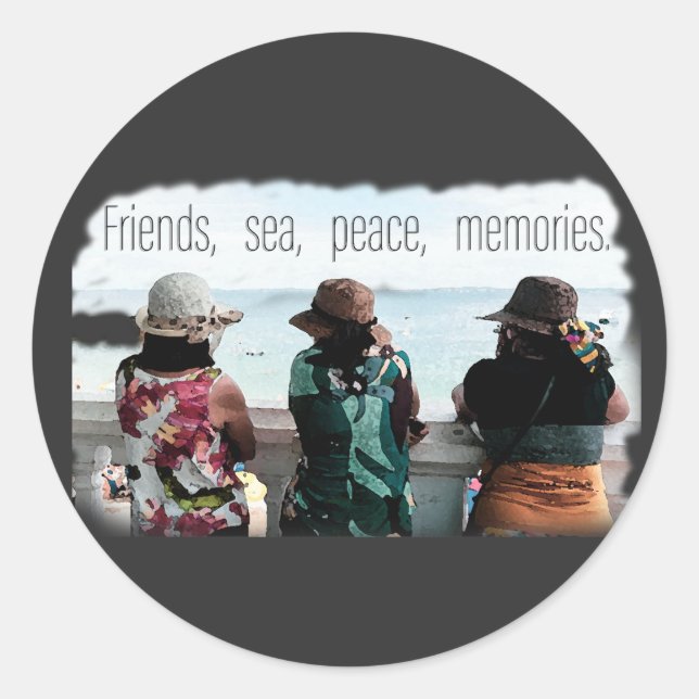 Pegatina Redonda Seaside Friendship Memories (Anverso)