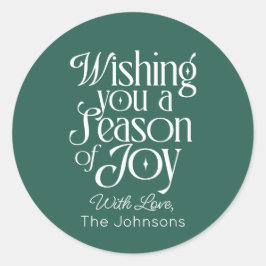 Pegatina Redonda Season of Joy Holiday Sticker Personalized