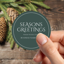 Seasons Greetings Green Modern Elegant Business