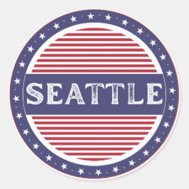 Pegatina Redonda Seattle City Pride Emblem – American Identity
