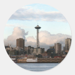 Pegatina Redonda Seattle Washington