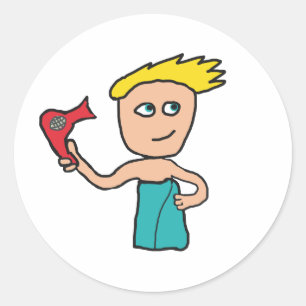 Pegatina Redonda Secado de pelo
