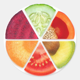 Pegatina Redonda Secciones vegetales