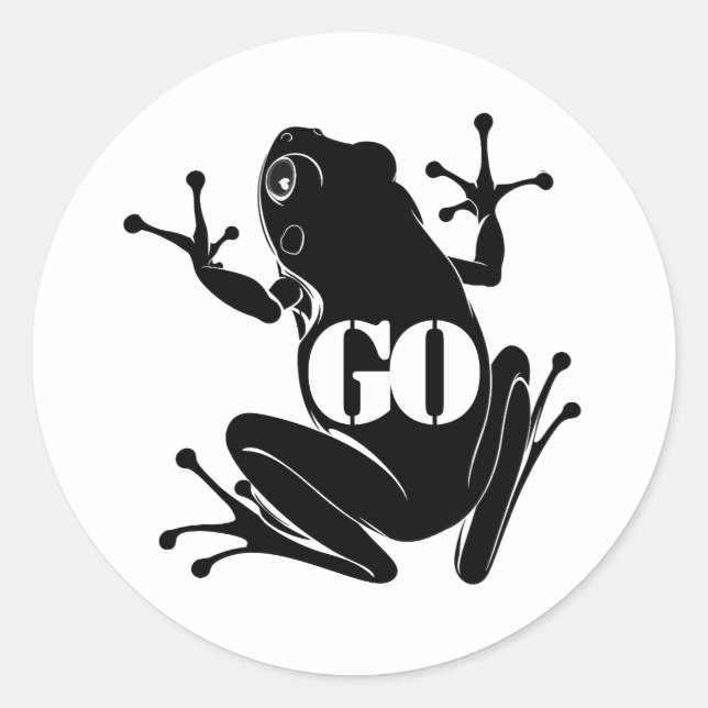 Pegatina Redonda Secret Heart "GO" Flying Frog Classic (Anverso)