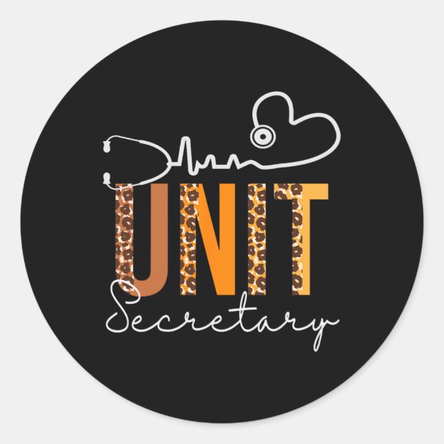 Pegatina Redonda Secretaría de Unidad Leopard Heartbeat Apreciación (Anverso)