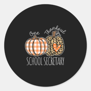 Pegatina Redonda Secretaria Escolar Agradecida Personal de Oficina 