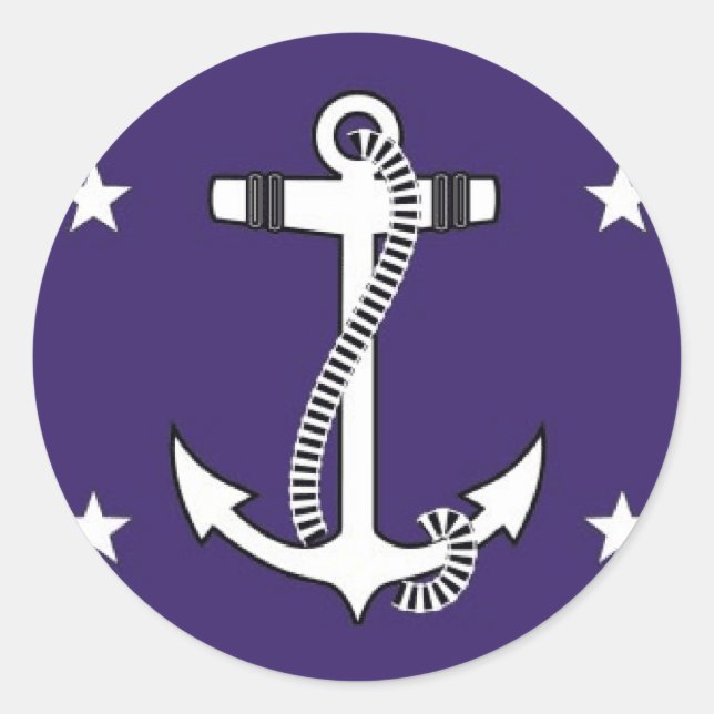 Pegatina Redonda Secretario de la Marina de los Estados Unidos (Anverso)