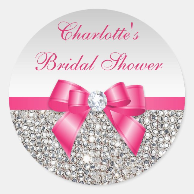 Pegatina Redonda Secuelas plateadas ducha marrón rosado caliente de (Anverso)