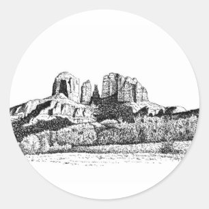 Pegatina Redonda Sedona