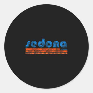 Pegatina Redonda Sedona arizona retro vintage desgastado senderismo
