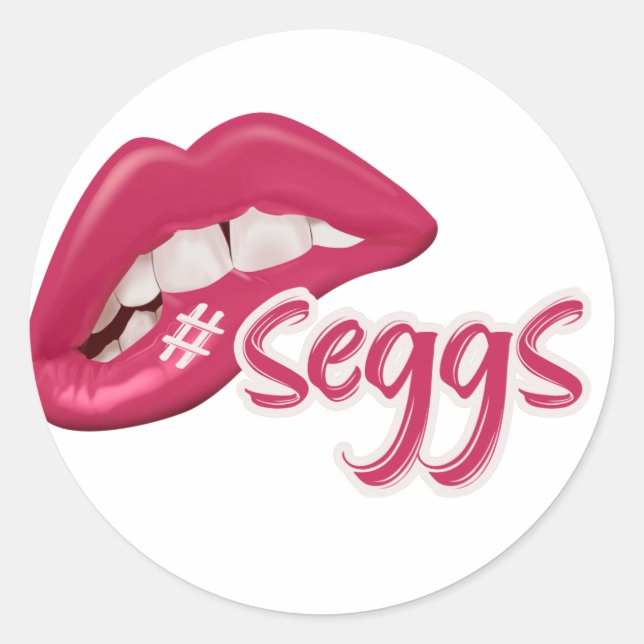 Pegatina Redonda Seggs T-Shirt (Anverso)