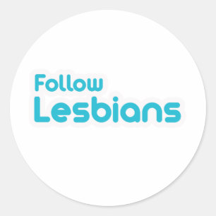 PEGATINA REDONDA SEGUIR A LESBIANOS