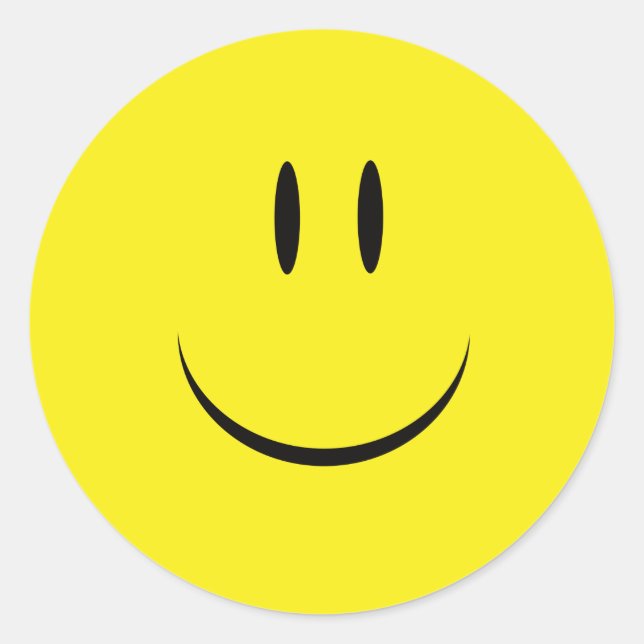Pegatina Redonda Seguir sonriendo y feliz bienestar de la salud (Anverso)