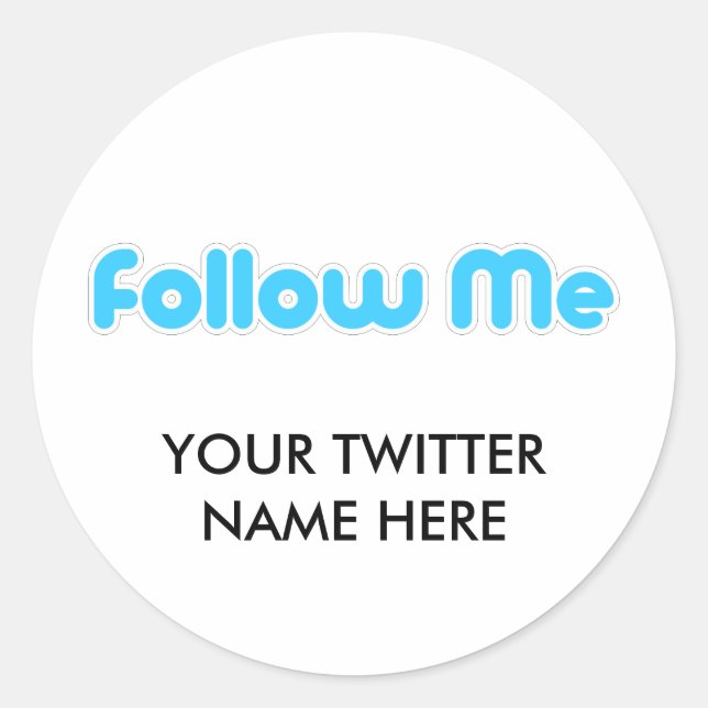 Pegatina Redonda seguirme (twitter) (Anverso)