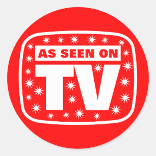 Pegatina Redonda Según lo visto en TV - CH 2 con las estrellas de