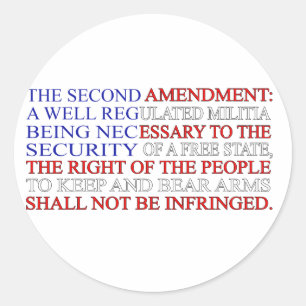Pegatina Redonda Segunda bandera de la enmienda