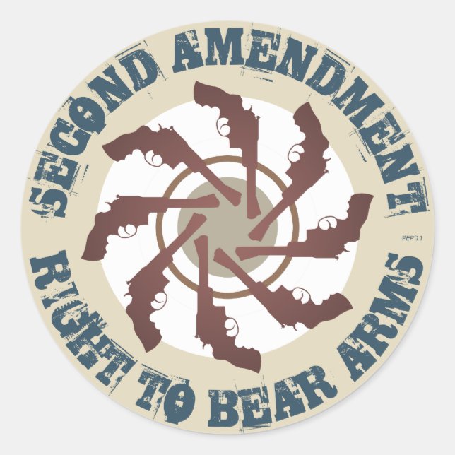 Pegatina Redonda Segunda enmienda (Anverso)