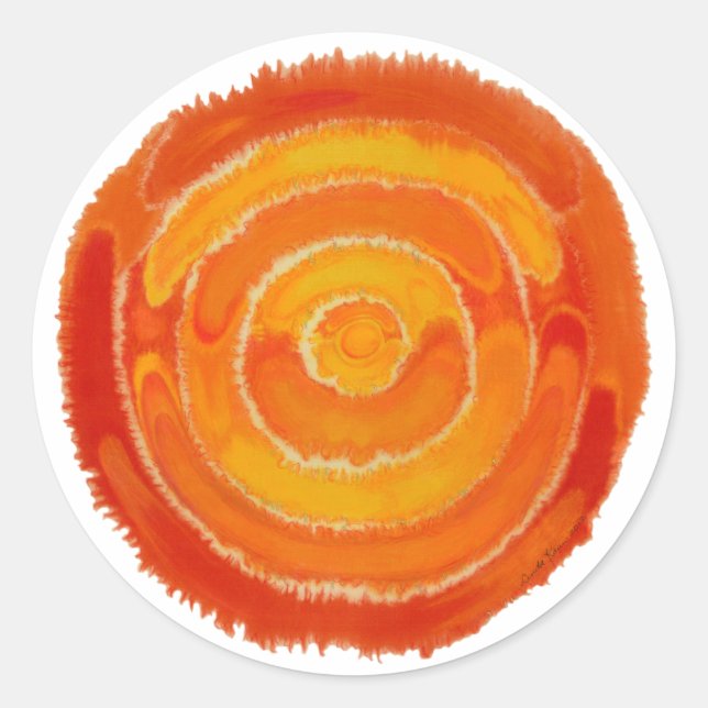 Pegatina Redonda Segundo arte de curación de Chakra #1 (Anverso)