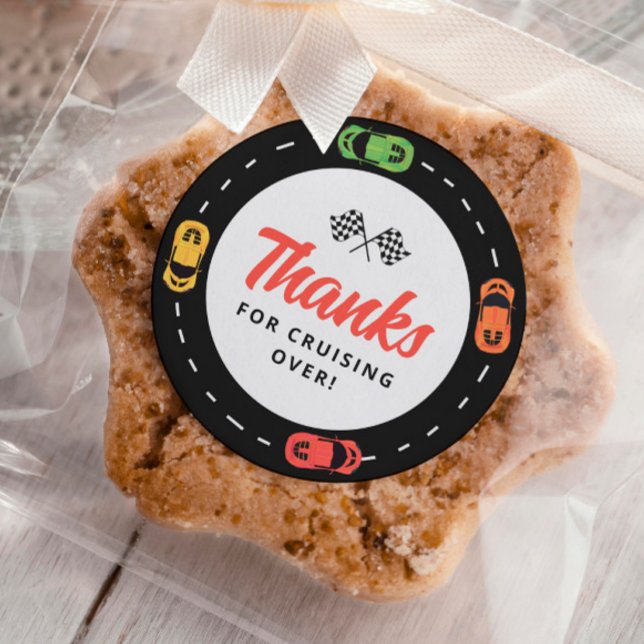 Pegatina Redonda Segundo cumpleaños de los chicos de la pista de ca (Subido por el creador)