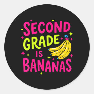 Pegatina Redonda Segundo Grado Es Bananas Divertido De Regreso A La