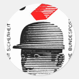 Pegatina Redonda Seguridad de los trabajadores en Alemania