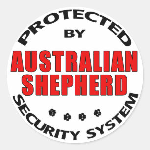 Pegatina Redonda Seguridad Pastora Australiana
