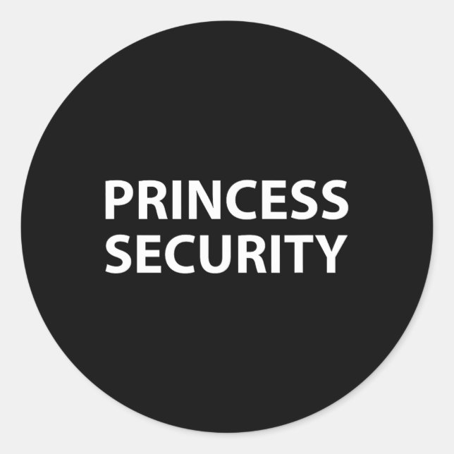 Pegatina Redonda Seguridad Princesa Halloween Disfraces Papá Hombre (Anverso)