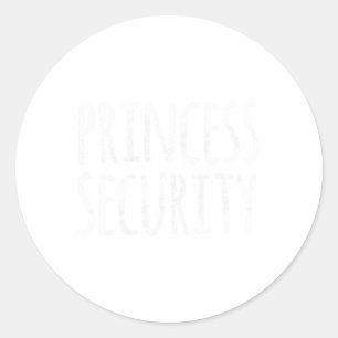 Pegatina Redonda Seguridad Princesa Halloween Disfraces Papá Hombre