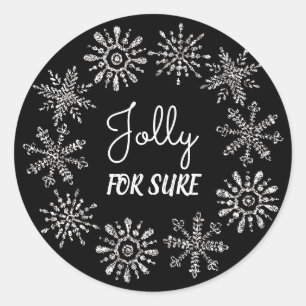 Pegatina Redonda Seguro Que Los Snowflakes De Plata Eran Editables