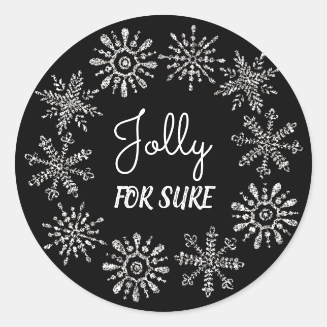 Pegatina Redonda Seguro Que Los Snowflakes De Plata Eran Editables (Anverso)