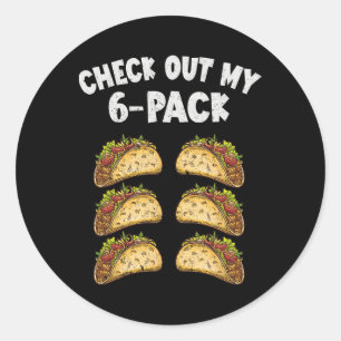 Pegatina Redonda Seis Pack Taco Cinco De Mayo Hombres Mexicanos