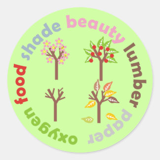 Pegatina Redonda Seis razones para plantar un árbol