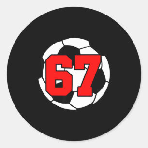 Pegatina Redonda Seis Siete 67 Fútbol 6 7 Meme Divertido 6-7 Gen Al