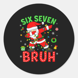 Pegatina Redonda Seis Siete 67 Gen Z Alpha Meme Bruh Navidad Dabbi