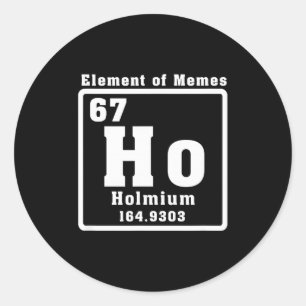 Pegatina Redonda Seis Siete 6 7 Chiste Número Meme 