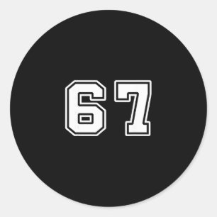 Pegatina Redonda Seis Siete 6 7 Meme 67