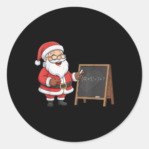 Pegatina Redonda Seis Siete 6 7 Meme Santa Navidad Xmas Profesor Nu