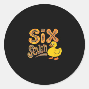 Pegatina Redonda Seis Siete Crucero Pato Meme Cualquiera Responder