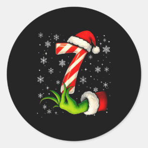 Pegatina Redonda Seis Siete Funny Navidad Pareja Matching Meme 