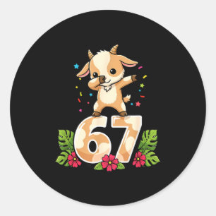 Pegatina Redonda Seis Siete Meme Cabrito Bebé Haciendo Dab 67 Diver