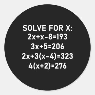 Pegatina Redonda Seis Siete Meme Matemáticas Álgebra Chiste Resuelv