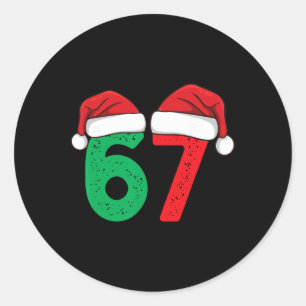 Pegatina Redonda Seis Siete Navidad 6 7 Meme Divertida Navidad
