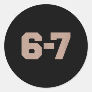 Pegatina Redonda Seis Siete Tendencia 67 Logo _1