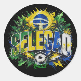 Pegatina Redonda Seleção - Apodo de la selección nacional de Brasil