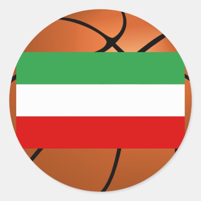 Pegatina Redonda Selección de Baloncesto de Irán (Anverso)