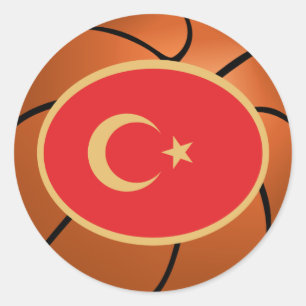 Pegatina Redonda Selección de baloncesto de Turquía
