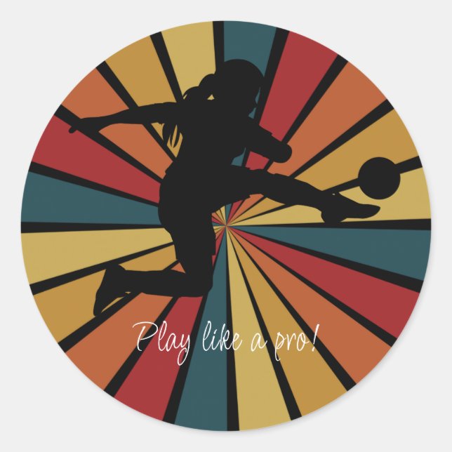 Pegatina Redonda Selección de fútbol Chica (Anverso)