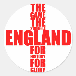 Pegatina Redonda Selección de Fútbol de Bandera de Inglaterra