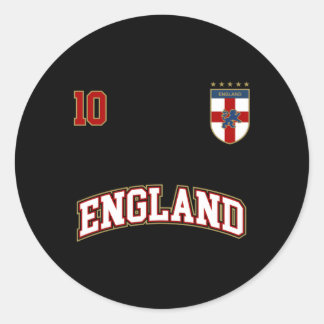 Pegatina Redonda Selección de fútbol de Inglaterra número 10 Socce 