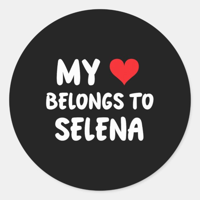 Pegatina Redonda Selena - Mi corazón pertenece a Selena - Amor  (Anverso)